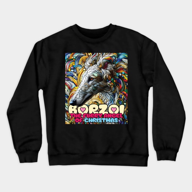 Borzoi, the furry angel of Christmas. I love borzois. Crewneck Sweatshirt by MrPila